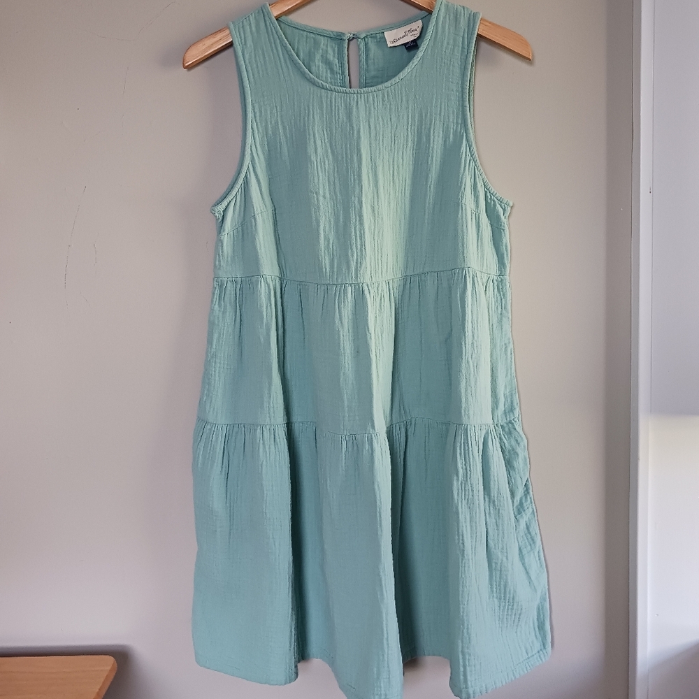 Universal Thread Cotton Gauze Turquoise Sleeveless Dress Size M